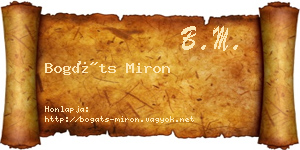 Bogáts Miron névjegykártya